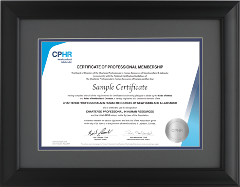 CPHR-NL Wood upgrade #2 (120900) Wood frame with double mat board (MGR/NPB)